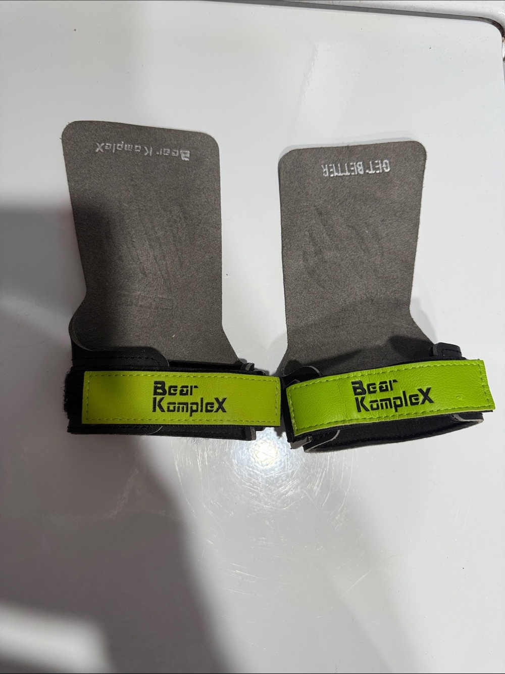 Black Get Better Workout Grips with Velcro Wrist Straps